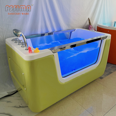 Customized Infant Spa Tub Swim Equipment Acrylic Baby Massage Bathtub With LED Lights