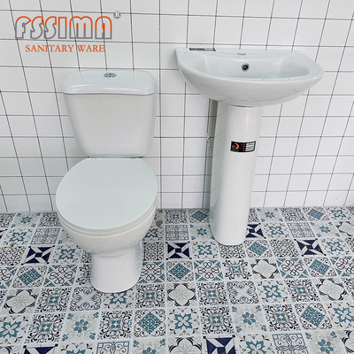 France Classical Style Two Pieces Ceramic Sanitary Ware Water Saving Popular Color Two Piece Toilet With Basin