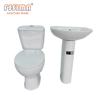 France Classical Style Two Pieces Ceramic Sanitary Ware Water Saving Popular Color Two Piece Toilet With Basin