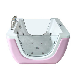 Ozone Pink Baby Spa Bathtub Freestanding Indoor With Air Bubble 860mm