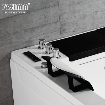 LED Waterfall Whirlpool Bathtub 6 Feet Massage Luxury Spas Walk In Tubs