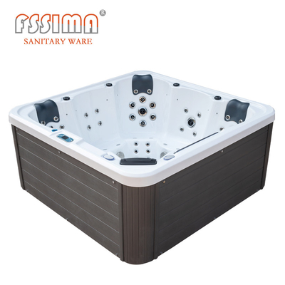 Hot Tub Massage Bathtub 5 Person Outdoor Fiberglass Garden Spa 201 SS Bracket