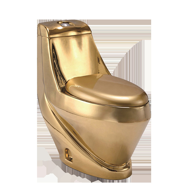 Sanitary Ware Floor Stand Golden Conjoined Toilet Luxury Diamond Dual Flush